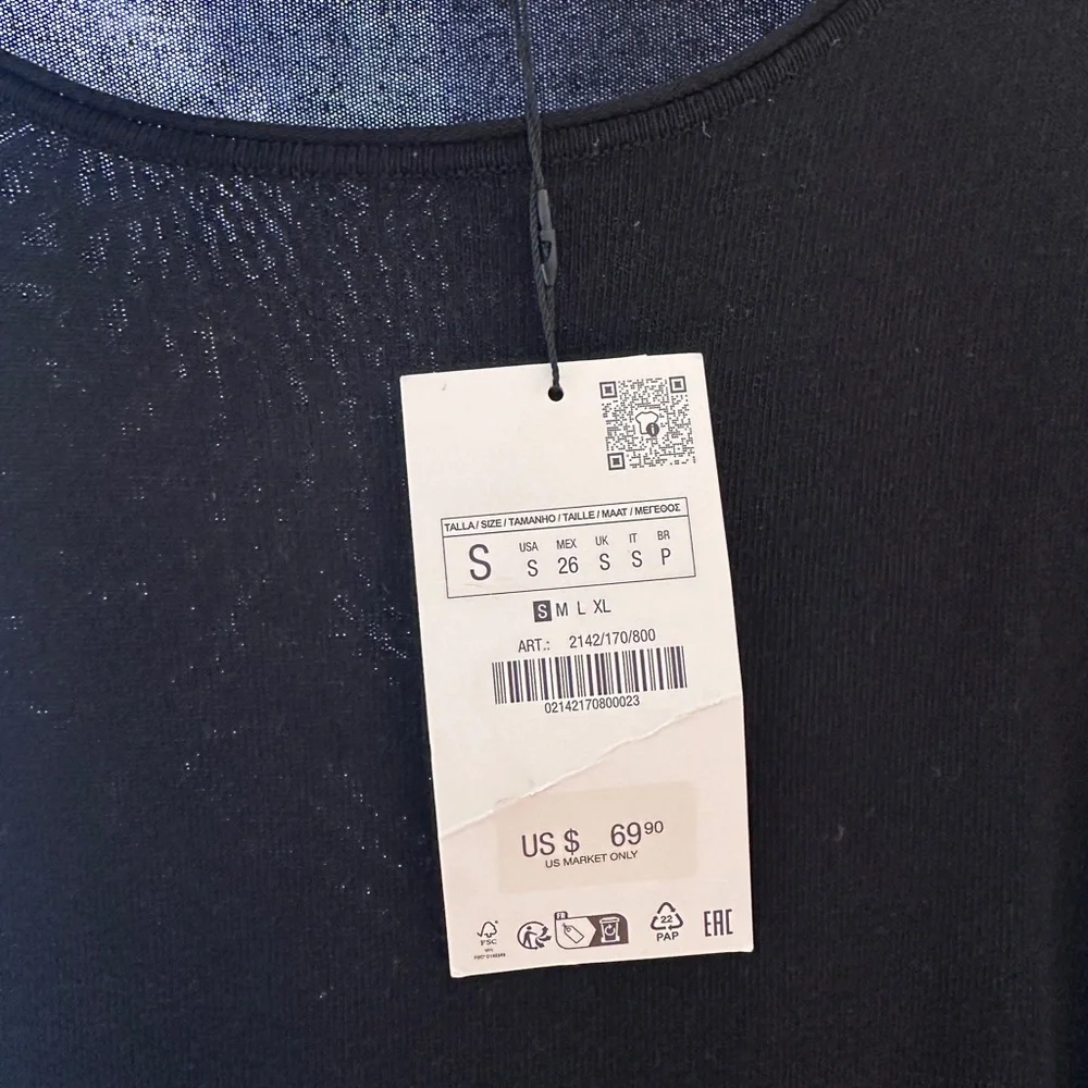 Zara Sash Knit MIDI Dress - NWT Small 🖤 - Picture 6 of 9